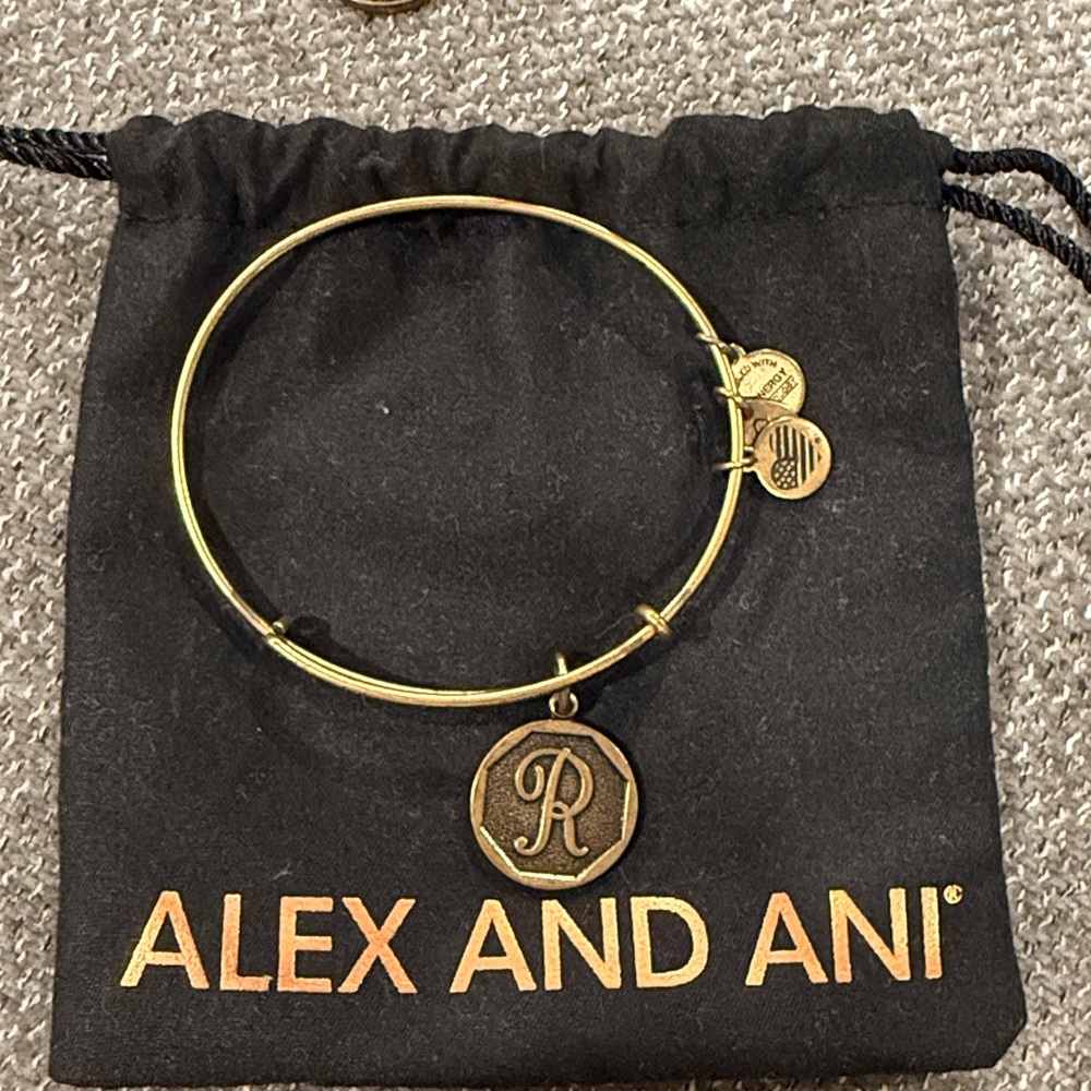 Alex and Ani Gold Initial Bracelet ‘R’